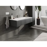 MEXEN/S - Rivel kúpeľňová skrinka 120 cm s umývadlom Vela, 1 šuplík, reliéf, grafit mat/biela mat - 91A20-12023-1-BF66-W23M0 91A20-12023-1-BF66-W23M01