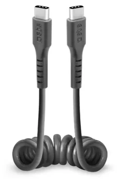 SBS Špirálový kábel USB-C - USB-C čierna / Kábel / 0,5 m