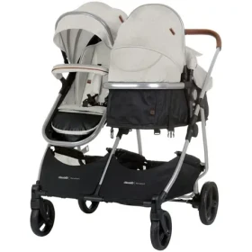 CHIPOLINO Kočík pre dvojčatá / rovnako staré deti - kombinovaný Duo SMART Biscotta (KBDS02505BI)