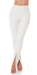 Trendy Highwaist pants with Cuts BlogerStyle BEIGE L