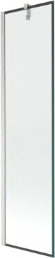 MEXEN/S - Next vaňová zástena FIX 50 x 150, čierna vzor, nikel kartáčovaná 895-050-000-00-70-97