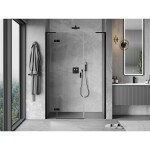 MEXEN/S - Mist-H L sprchové dvere krídlové ľavé 120, transparent, čierna 8A5L-120-001-70-00-L