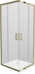 MEXEN/S - Rio sprchovací kút štvorec 90x90, dekor, zlatá + biela vanička so sifónom 860-090-090-50-30-4010G