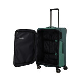 Stredný textilný kufor Travelite Viia 4w M Green
