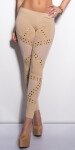 Sexy KouCla leggings with studs BEIGE M/L