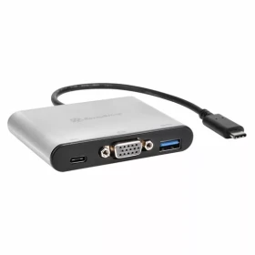 Silverstone SST-EP06C strieborná / dokovacia stanica / USB-C 3.1 - USB-C + USB-A + VGA (SST-EP06C)