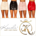 Sexy KouCla Latex Look Skirt with Zip