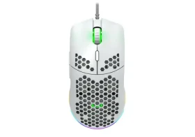 Canyon PUNCHER GM-11 biela / Herná optická drôtová myš / až 4200 DPI / 7 tlačidiel / USB-A / RGB / 1.65 m (CND-SGM11W)