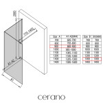 CERANO - Sprchová zástena Walk-in Onyx Corner Round Ľ/P - 8 mm - guľatá vzpera - čierna matná, bronzové sklo - 90x130x200 CER-979815