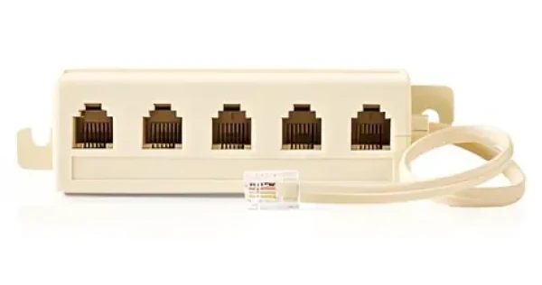 Nedis telefónny rozbočovač slonová kosť / Rozbočovač / RJ11 - 5x RJ11 / 0,2 m (CTGB90825IV02)