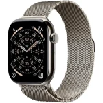 Apple Watch Series 11 GPS+Cellular 46mm Titanové telo - Prírodný milánsky ťah S/M / 130-180 mm (MFCY4MP/A)