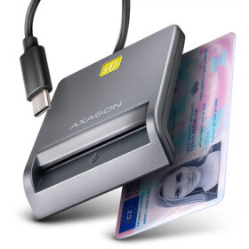 Axagon CRE-SM3TC / USB-C FlatReader čítačka kontaktných kariet SMART card (eObčanka) / kábel 1.2m (CRE-SM3TC)