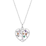 Lotus Silver Krásny strieborný náhrdelník Strom života s farebnými zirkónmi LP3199-1 / 1 (retiazka, prívesok)