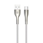 Forever Sleek Kábel USB-A (M) - USB-C (M) 1m biela / 3 A (5900495084293)