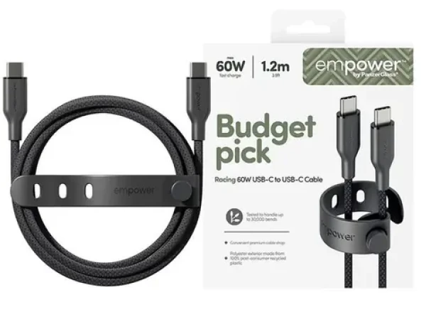 PanzerGlass empower 60W USB-C to USB-C Cable USB 2.0 1.2M čierna (198314)
