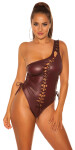 Sexy KouCla Coldshoulder Wetlook Body BORDEAUX Einheitsgroesse