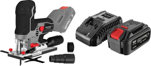 Graphite Wyrzynarka bezszczotkowa 18V Energy+, 58GE145 + akumulator 4 Ah z ładowarką 58GE132