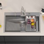 Quadron Quadron - Oceľový drez BURT 110 WORKSTATION BRUSH NICKEL ZLE-09014