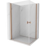 MEXEN/S - Mist-B Duo sprchovací kút dvere krídlové 95 x 80, transparent, meď kartáčovaná 8A2-095-080-65-00