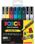 POSCA PC- 3M 6+2 / Akrylový popisovač / Sada 8 farieb (186825)