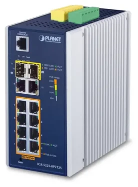 Planet IGS-5225-8P2T2S / Switch priemyselný / L2+ Managed / 8x Gigabit PoE / 2x RJ-45 / 2x SFP (IGS-5225-8P2T2S)