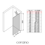CERANO - Sprchová zástena Walk-in Onyx YL/P - 8 mm - okrúhla vzpera - čierna matná, mliečne sklo - 30x200 CER-8050BD71936