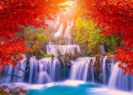 ENJOY Puzzle Vodopád Thi Lo Su na jeseň, Thajsko