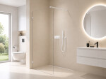 CERANO - Sprchová zástena Walk-in Orbis Round Ľ/P - 8 mm - guľatá vzpera - biela matná, transparentné sklo - 140x200 CER-978770