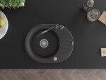 MEXEN/S MEXEN/S - Kevin granitový drez 1-miska s odkvapkávačom vrátane batérie Carla, čierna kropenatá 6517-76-670700-76