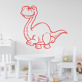 Veselá Stena Samolepka Brontosaurus Farba: červená, Veľkosť: 40 x 38 cm