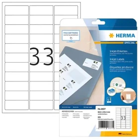 Herma Etikety pre atramentové tlačiarne 63,5x25,4 mm biele / Etikety / Papier matný / 25 listov / 825 ks (8837)