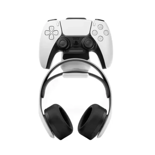 FIXED Závesný nabíjací dok pre ovládač DualSense PlayStation hákom pre slúchadlá čierno-biely