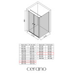 CERANO - Sprchovací kút Antelo L - Ľ/P - 6 mm - čierna matná, transparentné sklo - 140x70 - otočný CER-666400