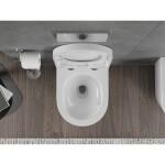 MEXEN/S - Rico Závesná WC misa Rimless Tornado vrátane sedátka s slow, duroplast, biela lesk 30720200T