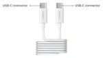 2-Power biela / USB-C kábel / USB-C (M) - USB-C (M) / 1 m (2PUC1M04W)