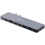 Canyon CNS-TDS08DG dokovacia stanica šedá / 2x USB-C / 2x USB 3.0 / 2x HDMI / 3.5mm jack (CNS-TDS08DG)