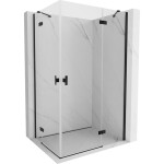 MEXEN/S - Mist H Duo sprchovací kút dvere krídlové 70 x 80, transparent, čierna 8A5-070L-080P-70-00