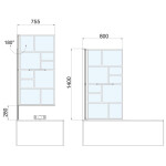 POLYSAN - PARANA vaňová zástena s pneumatickým zdvihom, š.800, čierna matná, číre sklo 30346B