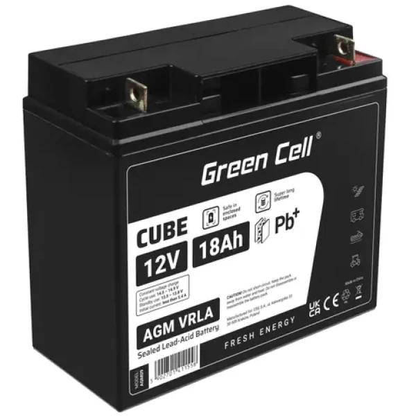 Green Cell VRLA AGM 12V | 5.4A | 18Ah (AGM09)