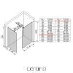 CERANO - Sprchová zástena Walk-in Onyx TL/P - 8 mm - hranatá vzpera - čierna matná, transparentné sklo - 120x30x200 CER-8050BD71995