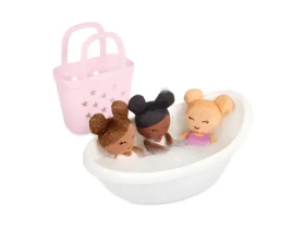 LULLABABY Bábiky plyšové do vane v košíku Pink