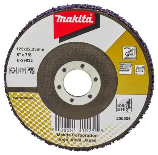 Makita B-29022 Čistiaci kotúč Longlife 125mm / na odstraňovanie nečistôt z obrobkov (B-29022)