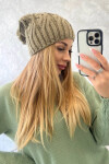 Čiapka s fleecom Paulina K227 khaki - Oliwier UNI