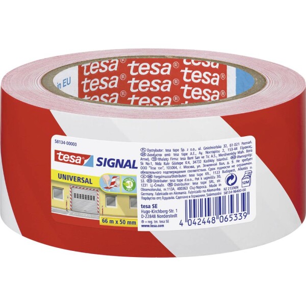 Tesa UNIVERSAL 58134-00000-00 značiace páska tesa® SIGNAL červená, biela (d x š) 66 m x 50 mm 1 ks; 58134-00000-00