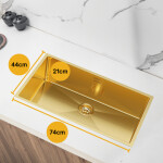 VELAZO Zlatý oceľový drez s jednou misou - 74 x 44 cm, Velazo VELAZ7444G