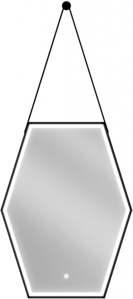 MEXEN - Orlá zrkadlo s osvetlením 60 x 80, LED 6000K, čierny rám 9815-060-080-611-70