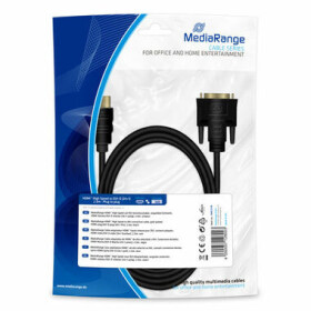 MediaRange MRCS118 kábel HDMI na DVI-D (24+1) 2 m / 1x DVI-D (M) / 1x HDMI (M) (MRCS118)