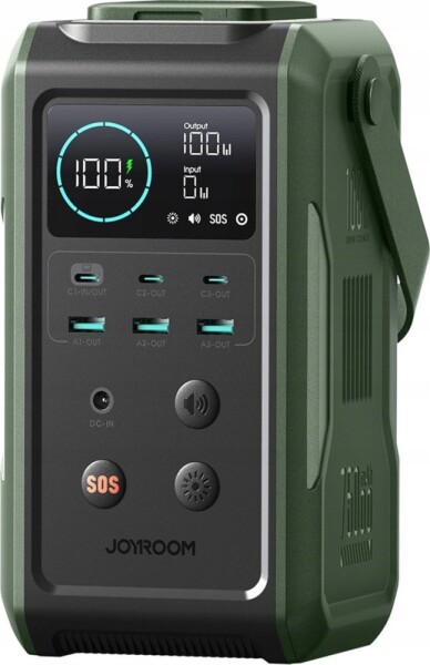 Joyroom Powerbank Joyroom JR-PBF10 75000mAh 100W 3x USB-C 3x USB-A ze składaną rokovarką i rączką - Zelený