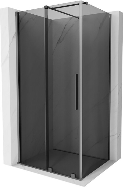 MEXEN/S - Velár sprchovací kút, posuvné dvere 110 x 100, grafit, grafit metal 871-110-100-41-95