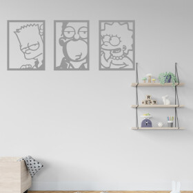 Veselá Stena Samolepka Bart Homer Lisa Simpsonovci Farba: šedá, Veľkosť: 100 x 39 cm